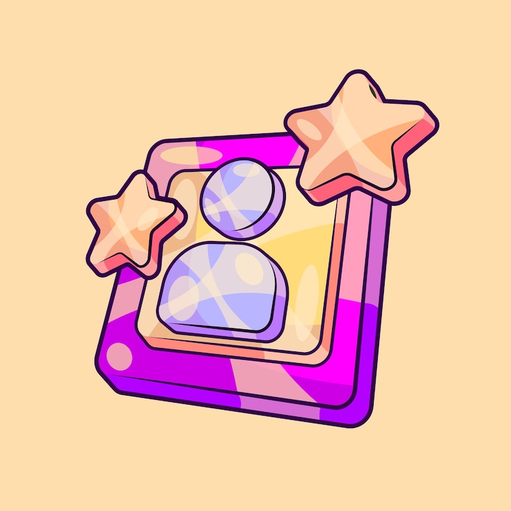 Vector avatar de cuenta de usuario con vector de ilustración de calificación de forma de estrella