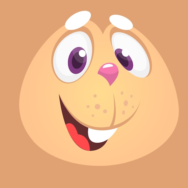 Vector avatar de dibujos animados de conejo conejito ilustración vectorial de cara de conejo riendo feliz diseño para pascua