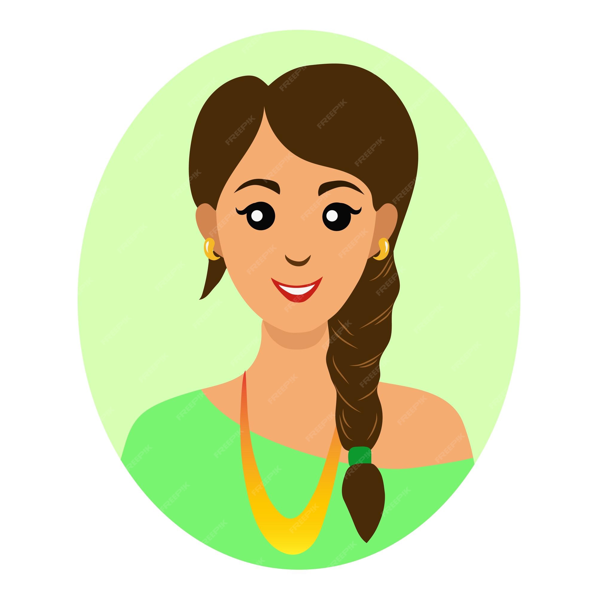 Avatar de dibujos animados de mujer abstracta. ilustración en estilo plano. | Vector Premium Avatar de dibujos animados de mujer abstracta. ilustración en estilo plano. | Vector Premium