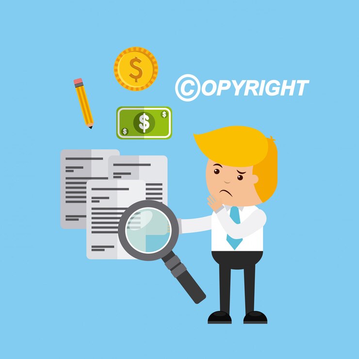Vector avatar de empresario con concepto de derechos de autor