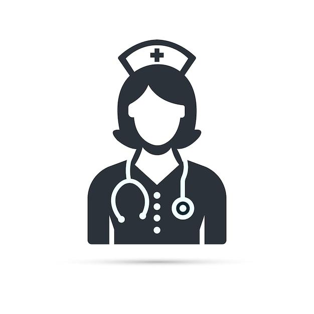 Avatar de enfermera Asistente médico con estetoscopio y gorra para la atención médica