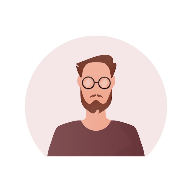 Avatar de un hombre aislado estilo de dibujos animados