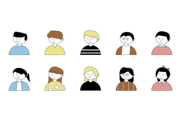 avatar humano en una línea mínima linda