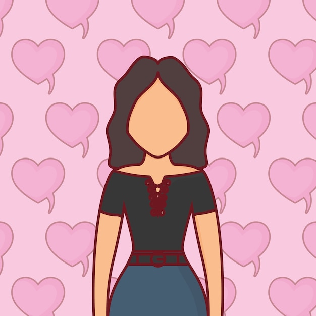 Vector avatar icono de mujer joven