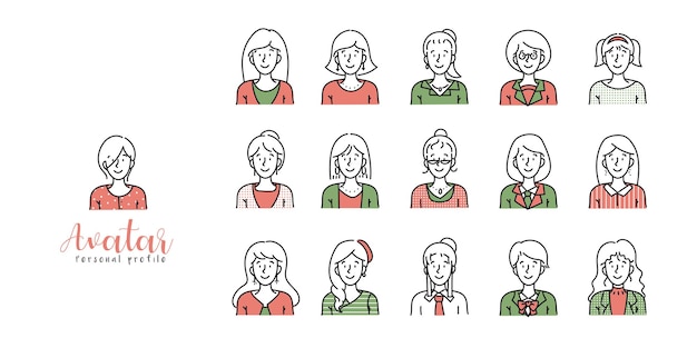 Avatar ilustración vectorial dibujada a mano con color rojo pálido y espárragos sobre fondo blanco