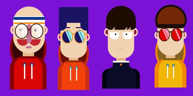 Vector avatar de ilustraciones de personajes de diseño plano