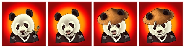 Avatar de imagen vectorial de color de jolly panda