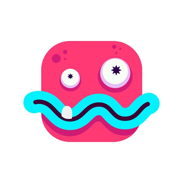 Avatar de monstruo cuadrado en diseño de dibujos animados El diseño de dibujos animados del avatar del monstruo cuadrado añade un elemento lúdico que lo convierte en una opción entretenida y memorable para aplicaciones digitales Ilustración vectorial