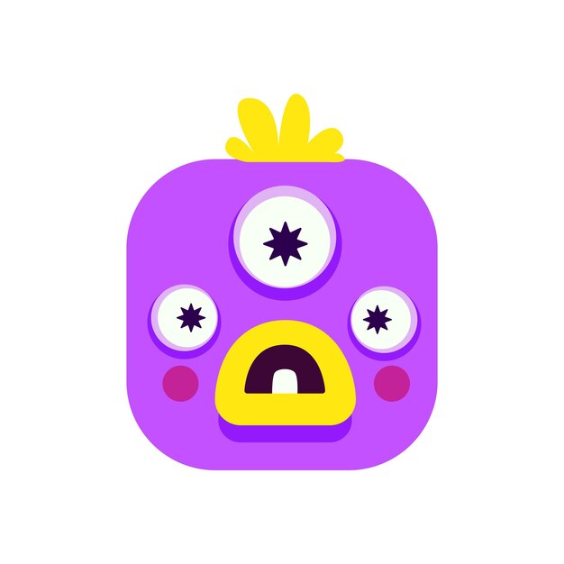 Avatar de monstruo cuadrado en diseño de dibujos animados El divertido avatar del monstruo cuadrado crea una representación memorable y agradable para diversos esfuerzos digitales y creativos Ilustración vectorial