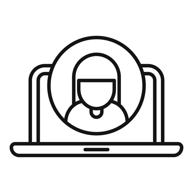 El avatar del perfil de la cuenta de usuario en línea se muestra en la pantalla del portátil
