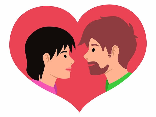 Avatar Personaje Ilustración de una pareja romántica