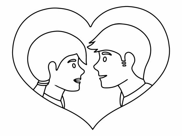 Avatar Personaje Línea de arte Pareja romántica