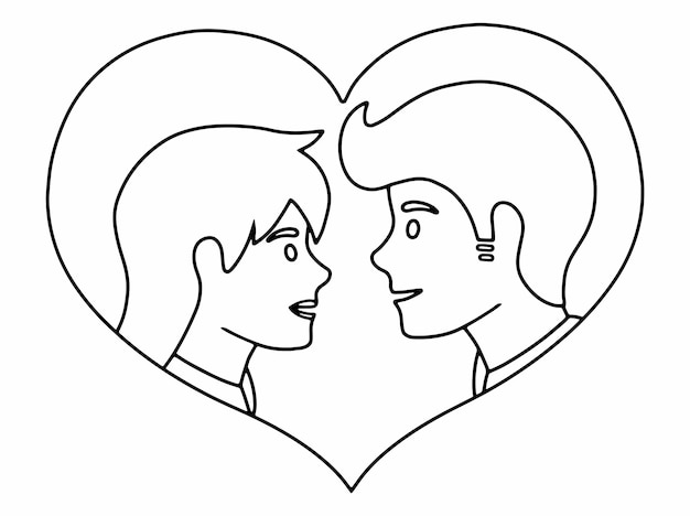 Avatar Personaje Línea de arte Pareja romántica
