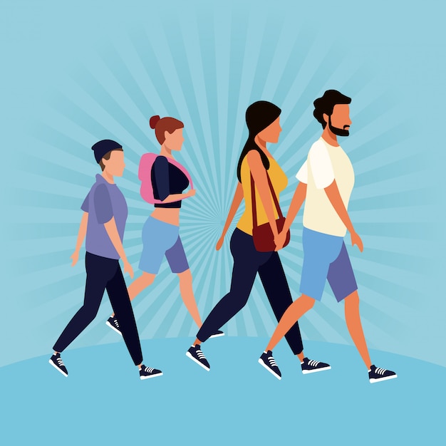 Avatar de personas caminando