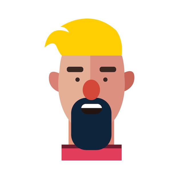 Avatar de personas gráfico vectorial plano. retrato masculino, personaje de cara de hombre aislado sobre fondo blanco.