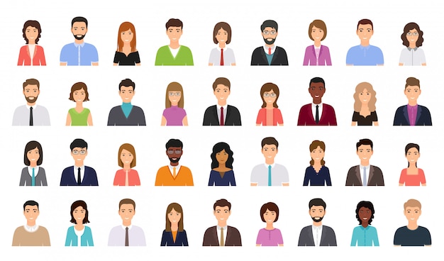 Avatar de personas Icono de persona de negocios. Ilustración vectorial Diseño plano.