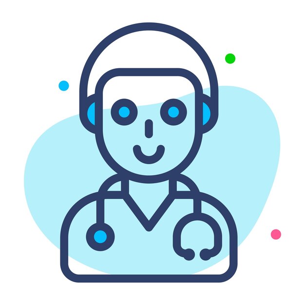 Un avatar profesional de icono médico vector diseño de moda médico