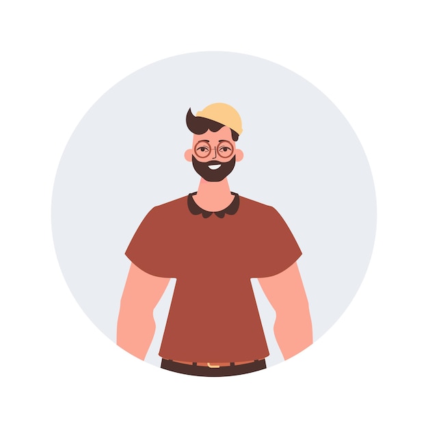 Vector avatar de tipo redondo personaje con un estilo moderno