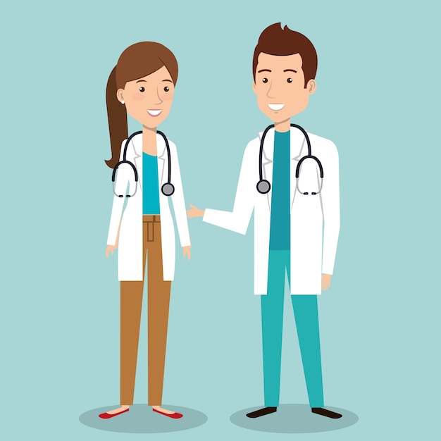 avatares de grupo médico personal vector diseño de ilustración