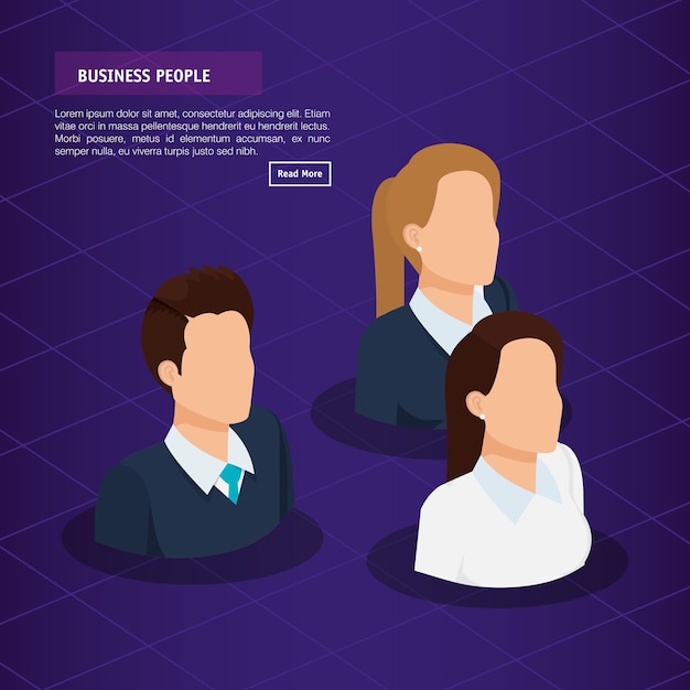 avatares isométricos de personas de negocios vector ilustración diseño