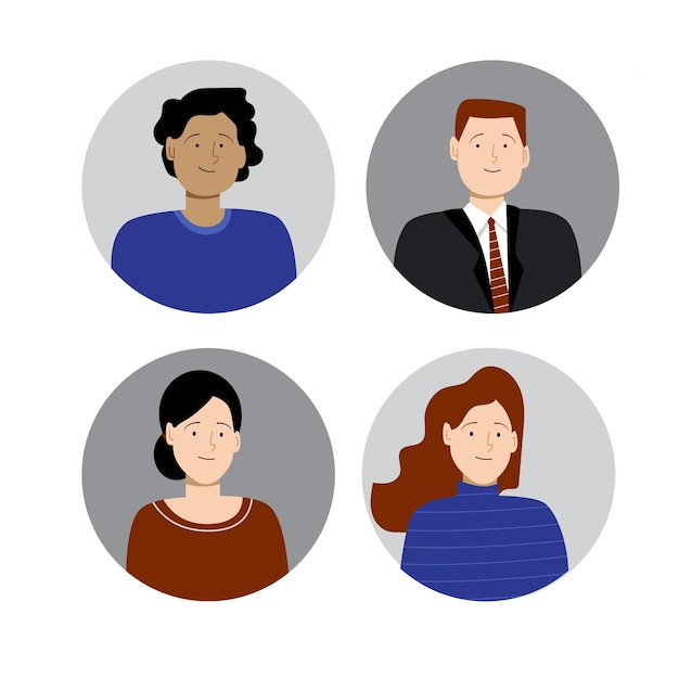 Avatares de personas sonriendo