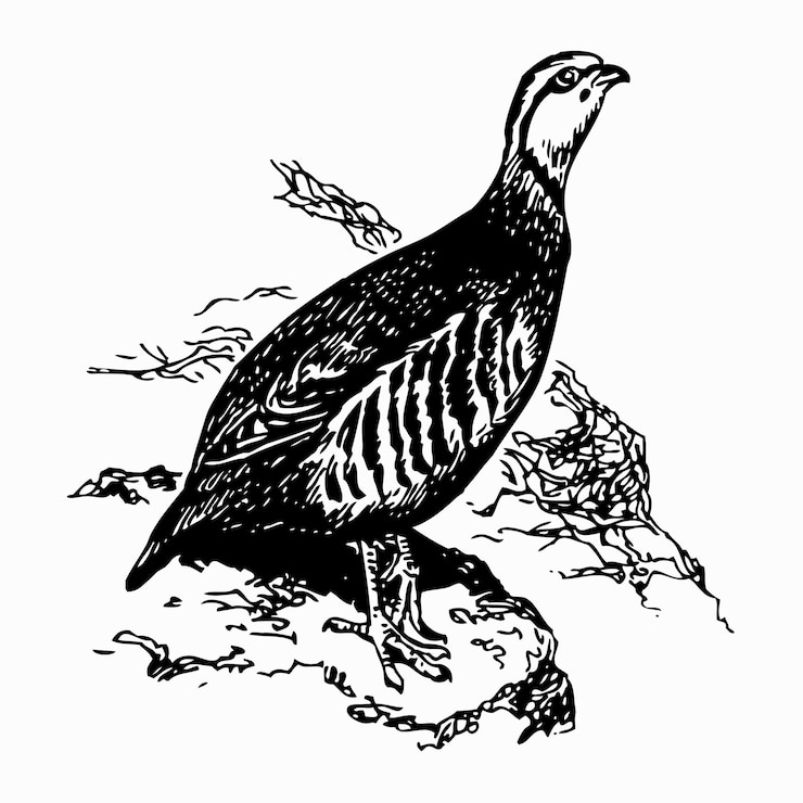 Vector ave chukar perdiz