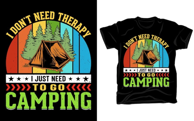 Aventura al aire libre Diseño de camisetas vintage retro de acampada con elementos vectoriales de montaña y acampada