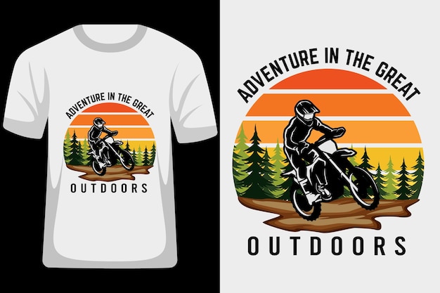 Aventura en el diseño de camiseta vintage retro great outdoors