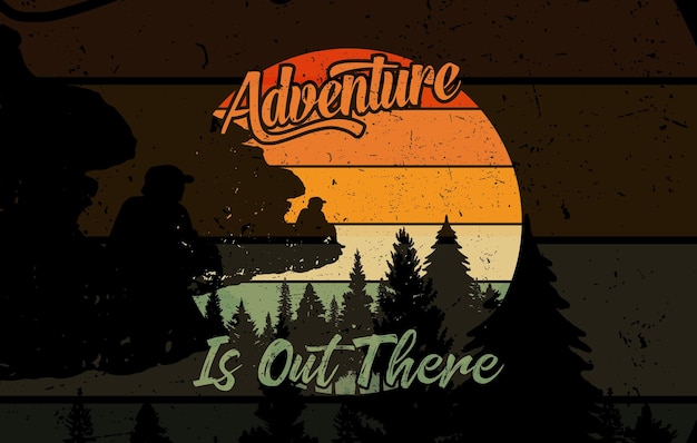 La aventura está ahí fuera, diseño de camiseta.
