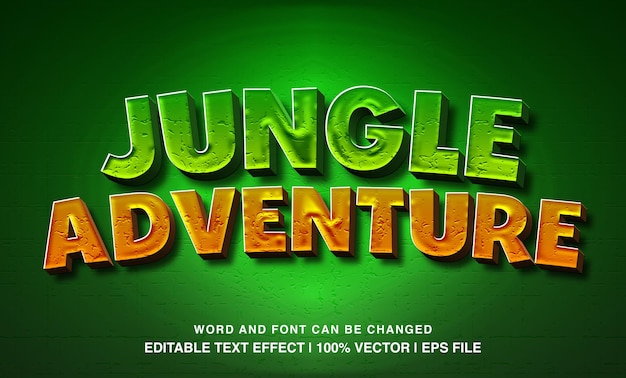 Aventura en la jungla con efectos de texto editables