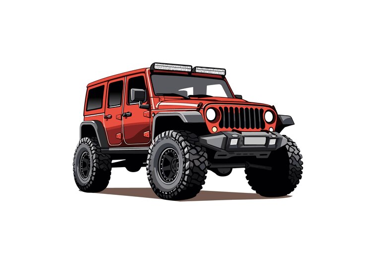 Aventura moderna fuera de la carretera suv ilustración vectorial