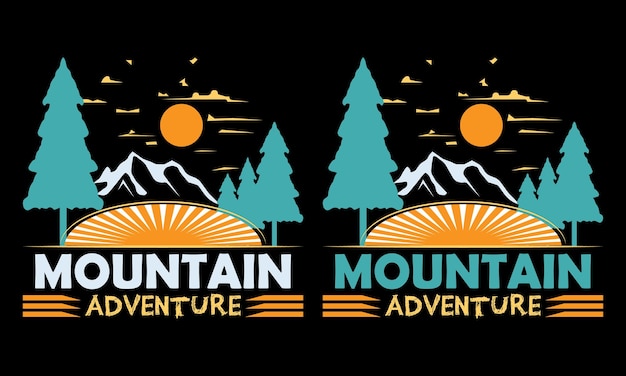 Aventura de montaña al aire libre Vector e ilustración Diseño de camisetas Aventura al aire libre Motivacional