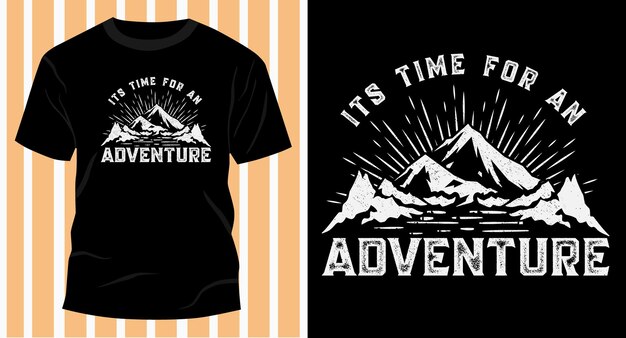 Aventura montaña camiseta diseño eps