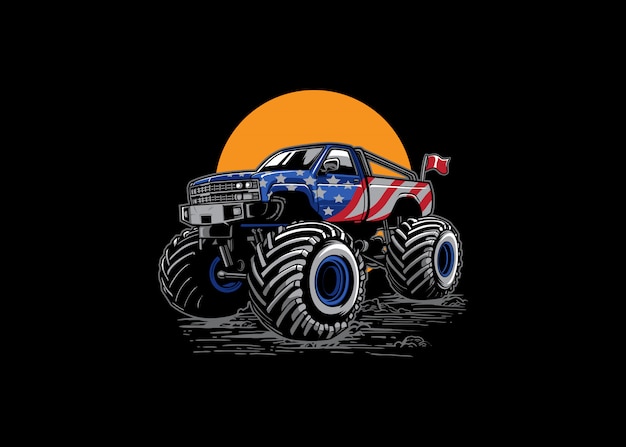 Aventura off road monster truck ilustración