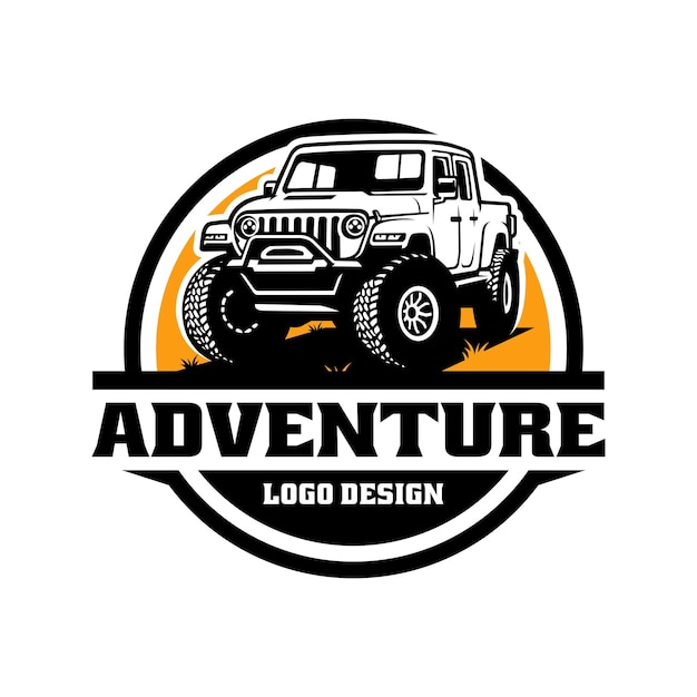 Aventura suv todoterreno ilustración logo vector