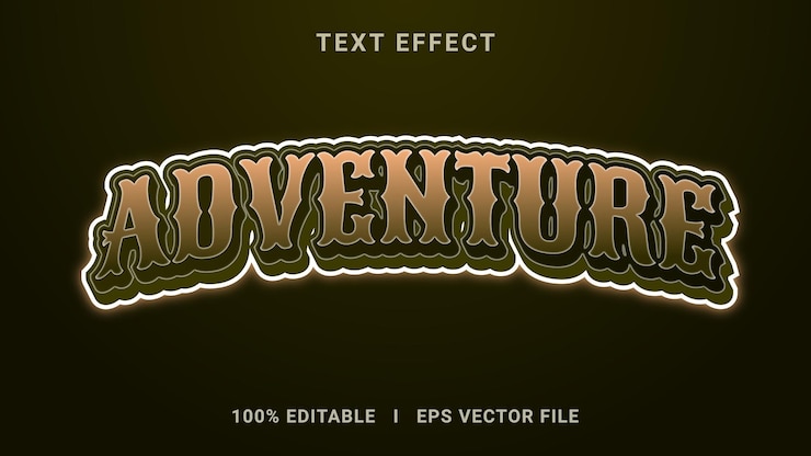 Vector aventura vectorial estilo de efecto de texto 3d