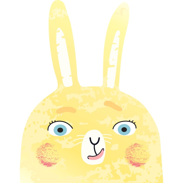 avergonzado, conejito, colorido, ilustración