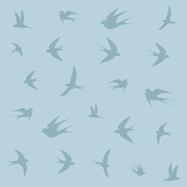 Vector aves iconbirds sobre un fondo azul.