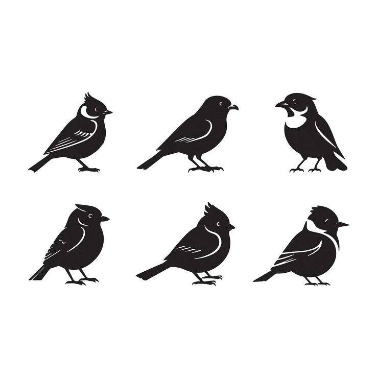 Aves Ilustración de arte vectorial icono de imagen de silueta