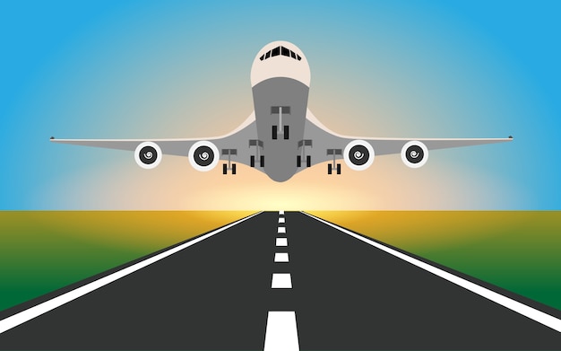 El avion esta aterrizando