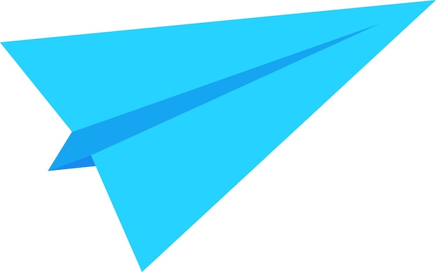 un avión azul con una flecha blanca que señala a la izquierda
