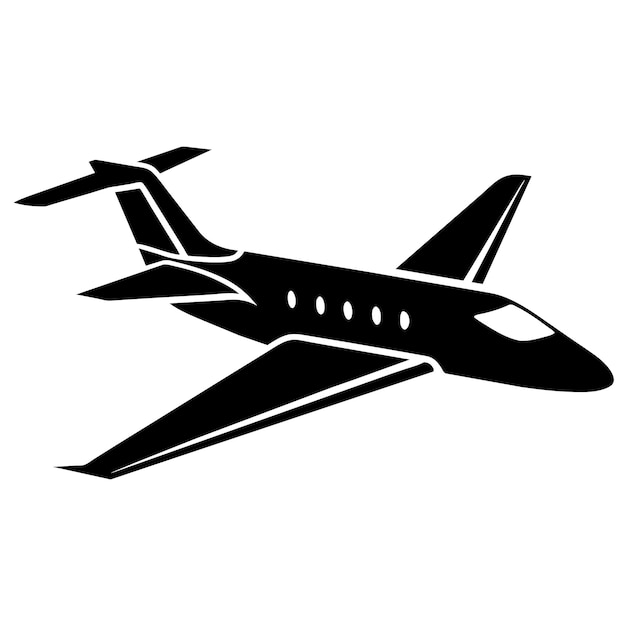 Un avión Big Pessenger Air en la silueta del vector del cielo 12