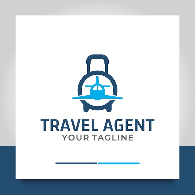 Avión de bolsa de diseño de logotipo de viaje