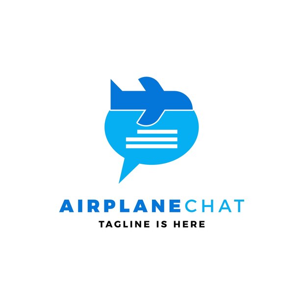 Avión chat logo vector icono ilustración