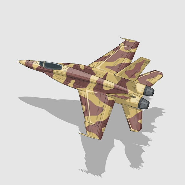 Vector avión de combate f-18 en camuflaje