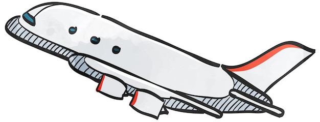 Avión de icono de estilo acuarela