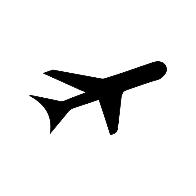 avión en un icono vectorial de fondo blanco