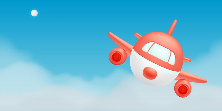 Vector un avión lindo volando en el cielo