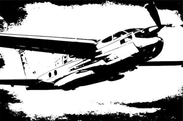 avión negro grungy ilustración vectorial de textura negro y blanco textura para el fondo