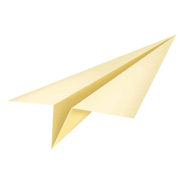 Avión de origami de papel de malla simple vectorial